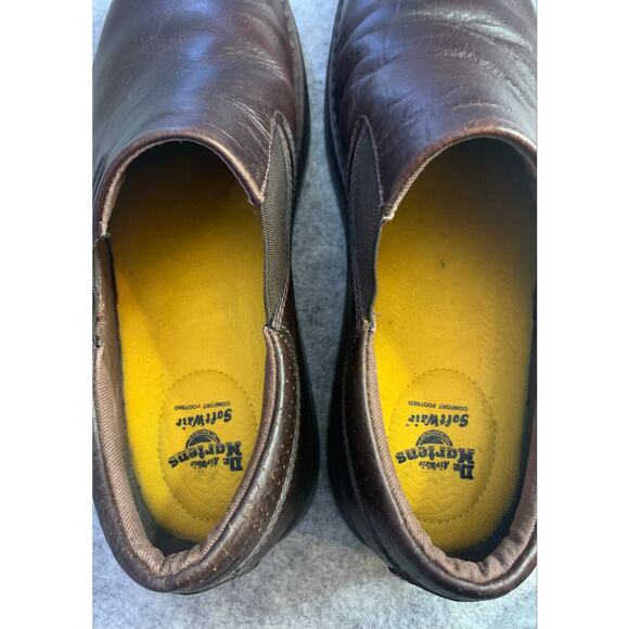 Dr. Martens Orson Brown Leather Slip-On Loafers, Men\'s Size 15, Yellow Stitching main image 6